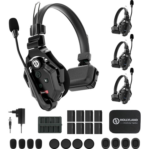 Hollyland Solidcom C1-6S Full-Duplex Wireless  Intercom System with 4 Headsets