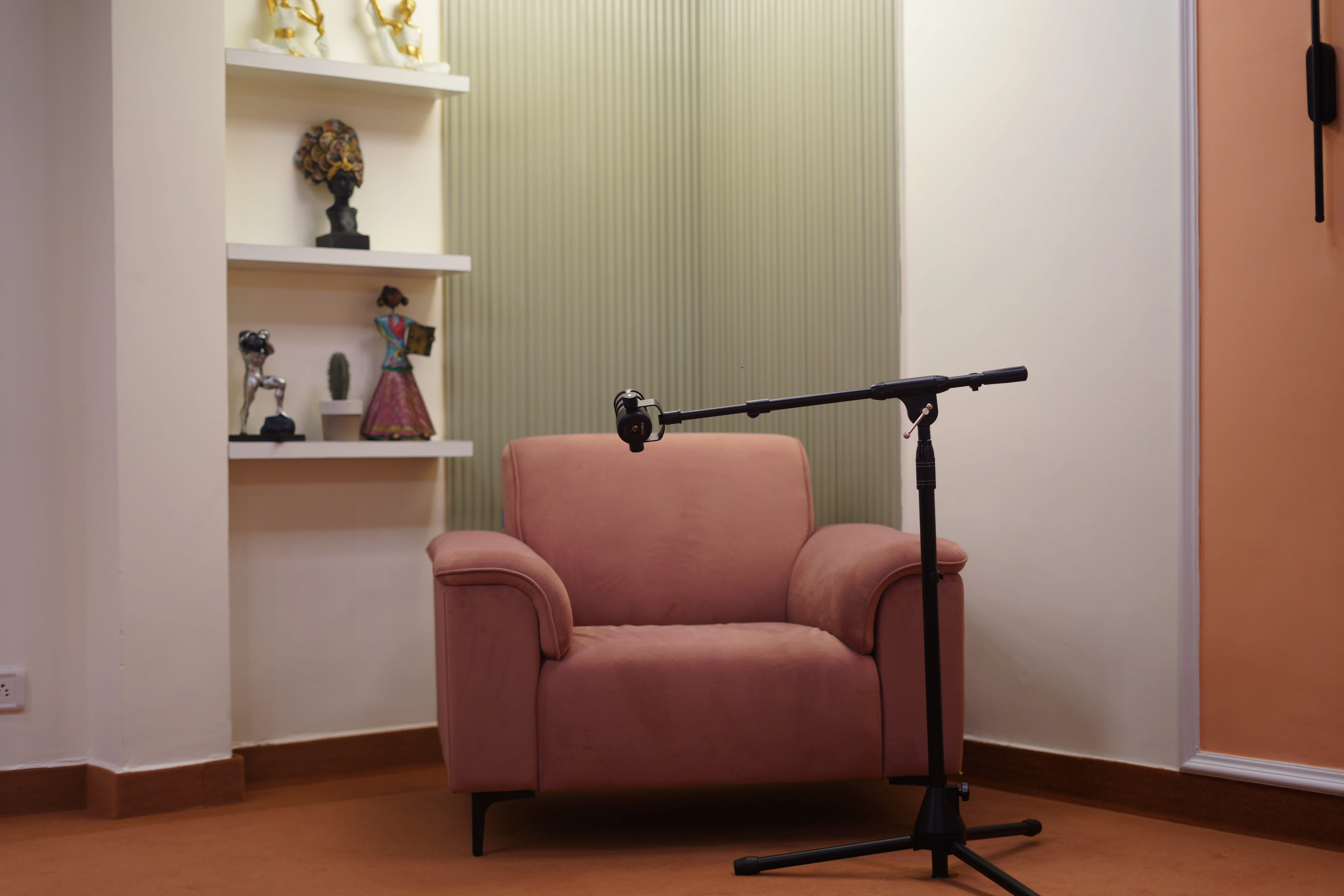 Studio desk and mic